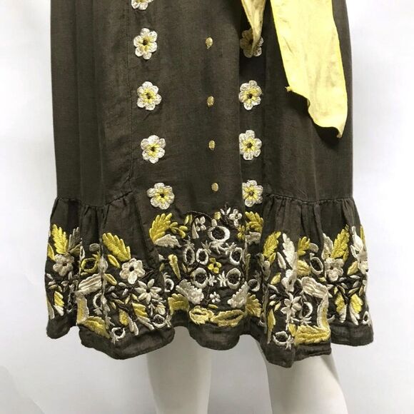 LITHE Embroidered RYEGRASS Dress w/ SASH 2 4 XS S - Picture 5 of 8